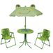 vidaXL 3-delige Bistroset voor kinderen met parasol - groen