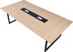 VEVOR Table de conférence, table de réunion pour 10 personnes, 240 x 120 cm, table de séminaire ou de réunion rectangulaire, table multifonctionnelle, table de pause avec pieds en métal, idéale pour le bureau et la salle de conférence, marron