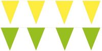 Shoppartners Bv Feest versiering punt vlaggetjes pakket - 60 meter - groen en geel - slingers / vlaggenlijnen - kunststof - buiten/binnen