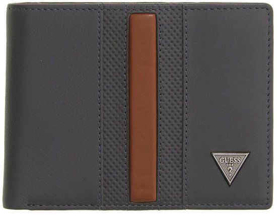 GUESS Leren portemonnee Torino Bifold Wallet Anthracite Grey donkergrijs