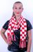 Merkloos Carnaval verkleed geblokte sjaal rood met wit - vlag Brabant - Feest sjaal Brabander
