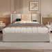 MODFU Tweepersoonsbed - Opbergruimte En Leeslamp Met USB-Laadfunctie - Modern - Linnen - Beige - 180x200 Cm