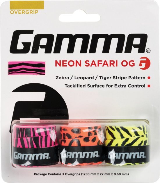 Gamma Sports Neon Safari overgrip 3-pack