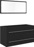 vidaXL Waskast Zwart Eiken 90 x 45 x 1.5 cm Bewerkt Hout