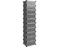 vidaXL Schoenenrek - 44x32x174 cm - Polypropeen - Zwart