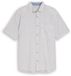 Tom Tailor Regular fit overhemd met korte mouwen en linnen - Maat XXXL - white leaf green small stripe