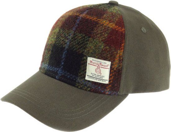 Baseball Cap Roestbruin (Rust Check) - one size - Harris Tweed - Glen Appin of Scotland