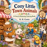 Cozy Little Town Animals: A Cute and Relaxing Coloring Book