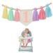 Guirlande d'anniversaire bohème pour chaise haute pour le 1er anniversaire d'une fille