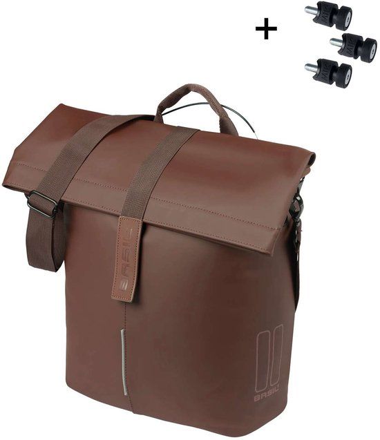 Basil City fietsshopper MIK - 14-16L, groen, waterafstotend, incl. MIK Studs-System