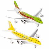 Goki Avion - 2x pièces - 19 cm - jaune et vert - lumière et son