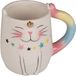Mok eenhoorn - wit - keramiek - 13 cm - regenboog print katten beker