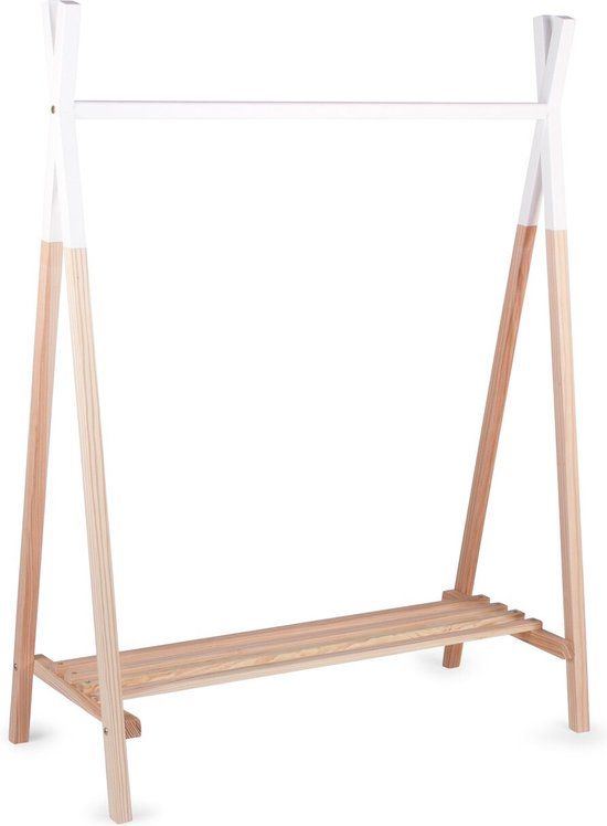 Childhome Tipi Open Kledingstandaard - Wit - Hout - Scandinavisch & Basic