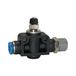 Riegler Smoorterugslagklep "Blaue serie", recht, R 3/8 a., f. slang-A-Ø 12 mm, werkdr. Maximale 15 bar, KS/Ms niet, smoorsysteem S-G