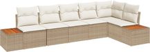 vidaXL Banc de jardin - Ensemble - 6 places - Beige et crème