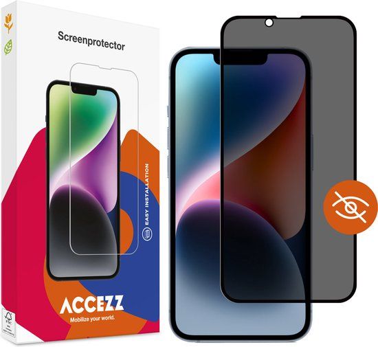 Accezz Privacy Screenprotector - Geschikt voor Apple iPhone 14 / 13 Pro / 13 - Glas