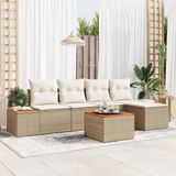 Maison Exclusive - Salon de jardin avec coussin 6 pcs Beige polyrotin