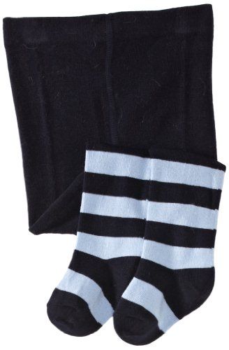 Country Kids Brede gestreepte panty voor meisjes - Blauw (Navy/Lichtblauw) - 6-12 Maanden