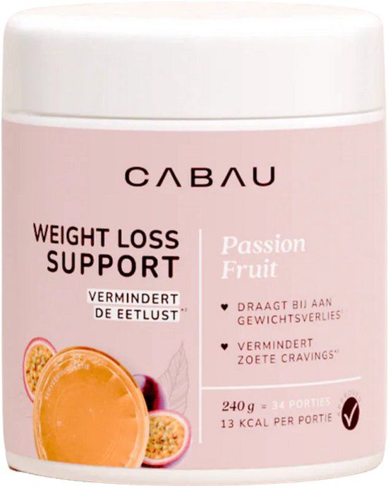 Cabau Lifestyle Cabau - Weight Loss Support - Passion Fruit - Afslank Supplement voor Vrouwen - Met Glucomannan & Gymnema - Helpt bij Gewichtsverlies & Vermindert Cravings - 240 g (34 Porties)