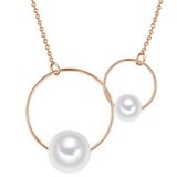Lulu & Jane Ketting rose-goud / parelwit