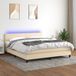 Maison Exclusive - Lit boxspring avec matelas et éclairage LED, couleur crème, 180x200 cm, textile