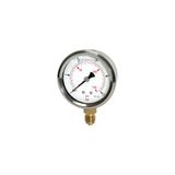 Glycerinmano. RIEGLER Glycerinmano. »Pressure line«, CrNi-stalen behuizing, aansluiting radiaal onder, G 1/2, kwaliteitsincl. 1,6, mes. 0-250,0 bar/3600 psi, Ø100.
