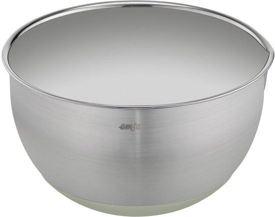 Emsa Prep&Bake mengkom 3L - RVS - Antislip bodem - Met schenktuit - 20cm diameter