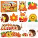 Knutselset automne enfants - 12 pochoirs EVA - Carrés de tissu et rubans - 6 motifs d'automne