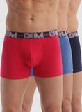 DIM Set van 3 POWERFUL boxers voor mannen Rood/Blauw/Blauw Effen Katoen/Elastaan L