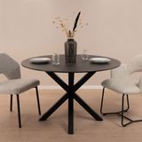 Giga Living Eettafel Axel Rond Keramiek Zwart Ø120cm