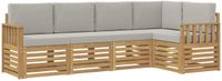 vidaXL Buiten bankenset 5 st Wit en Lichtgrijs Polyester