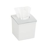 Ubbi Vierkante stoffen opbergdoos houder, kubus, stof, dispenser voor badkamer, make-uptafel, slaapkamer of kantoor, wit
