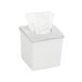 Ubbi Vierkante stoffen opbergdoos houder, kubus, stof, dispenser voor badkamer, make-uptafel, slaapkamer of kantoor, wit