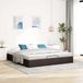 Prolenta Maison Exclusive - Cadre de lit ottoman sans matelas, marron foncé, 200x200 cm, tissu