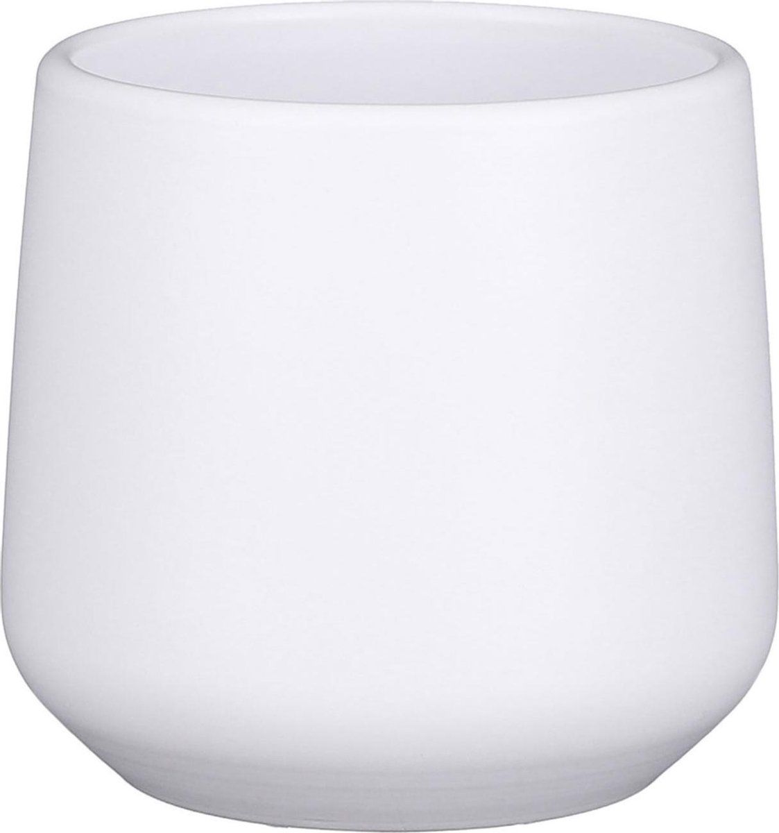 Mica Decorations Amber Bloempot - H13,5 x Ø14 cm - Mat - Wit - Keramiek