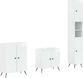 vidaXL - 3-delig - badkamerkast - set - BREDA - Hoogglans - Wit - Bewerkt - hout