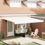 Maison Exclusive - Pare-soleil manuel, 4,5 x 3,5 mètre, Blanc, 100% polyester