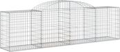 vidaXL Mur en gabion arqué 300x50x80/100 cm fer galvanisé