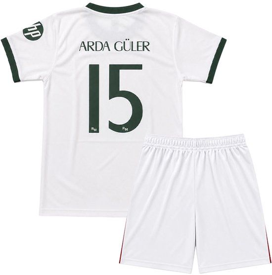Official Fanwear Real Madrid Voetbaltenue - Arda Güler - Thuis Voetbal Tenue Kinderen - Maat 128 - Seizoen 2026/2027 - Shirt en Broekje - Wit