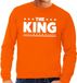 Bellatio Decorations Oranje The King sweater/trui voor heren - Oranje Koningsdag kleding - Maat L