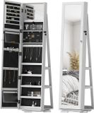 Homcom Staande Sieradenkast MDF 38x38x160cm Wit