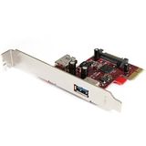 StarTech.com 2-poorts USB 3.0 SuperSpeed PCI Express interfacekaart met UASP-ondersteuning - PCIe USB 3 kaart 1 intern / 1 extern