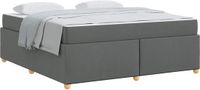 vidaXL Bedframe met matras Donkergrijs 180 x 200 cm Stof