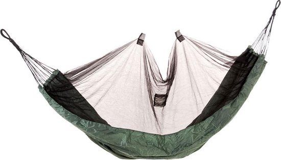 Fosco Outdoor Hangmat - 210x75 cm - Groen - Incl. Muskietennet