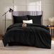 Wan GmbH Housse de couette 200x200 cm avec 2 taies d'oreiller 65x65 cm - Noir - Microfibre - Repassage facile