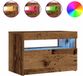 vidaXL Nachtkastje met LED 60x35x40 cm bewerkt hout oud hout