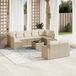 Maison Exclusive - Ensemble de meubles de jardin 10 pièces avec canapé et coussins, beige, en polyrotin