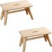 Kesper Tabouret - 2x - Bois - Beige - 42 x 20 cm