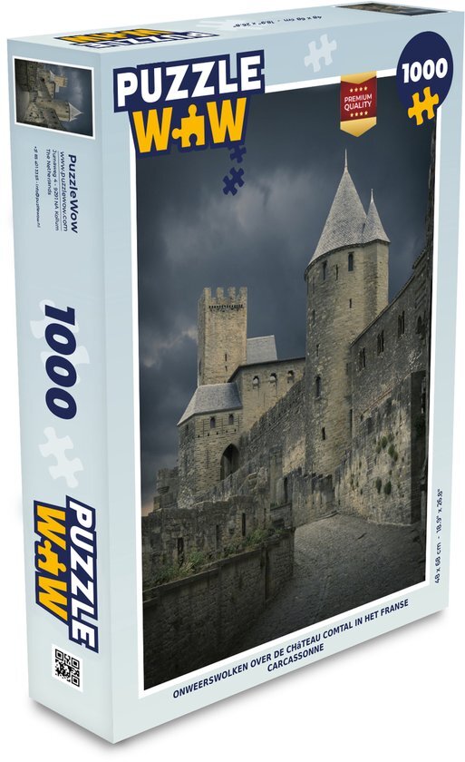 MuchoWow Puzzel Carcassonne - Kasteel - Storm - Legpuzzel - Puzzel 1000 stukjes volwassenen