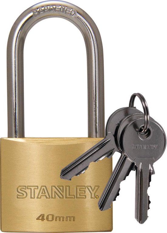 Stanley 81113 371 401 Hangslot 40 mm Sleutelslot - Messing - Sleutelslot